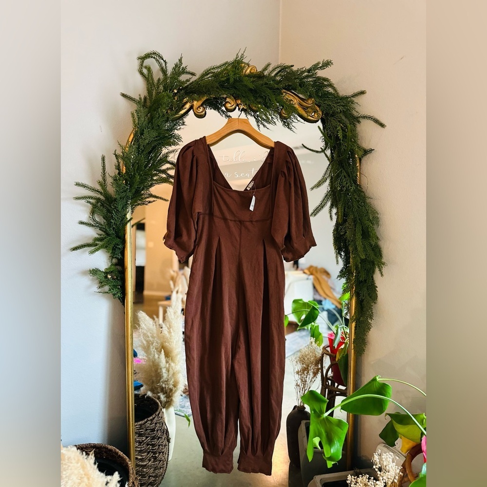 Free people brown lotta love jumpsuit NWT Xs - Picture 3 of 3